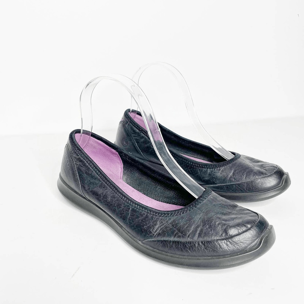 ecco Sense Flat women's black leather comfort lightweight breathable 37 US 6 6.5